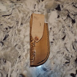 Tooled Leather Knife Sheath for 4 Inch Folding Knife