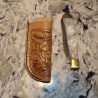 Tooled Leather Knife Sheath for 4 Inch Folding Knife