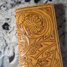 Tooled Leather Long Wallet