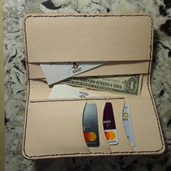 Tooled Leather Long Wallet