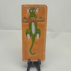 Dragon Tooled Leather Long Wallet