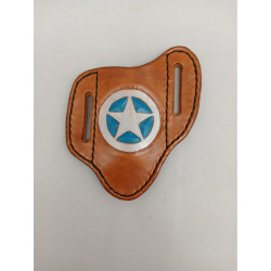 Tooled Pancake Knife Sheath - Texas Star