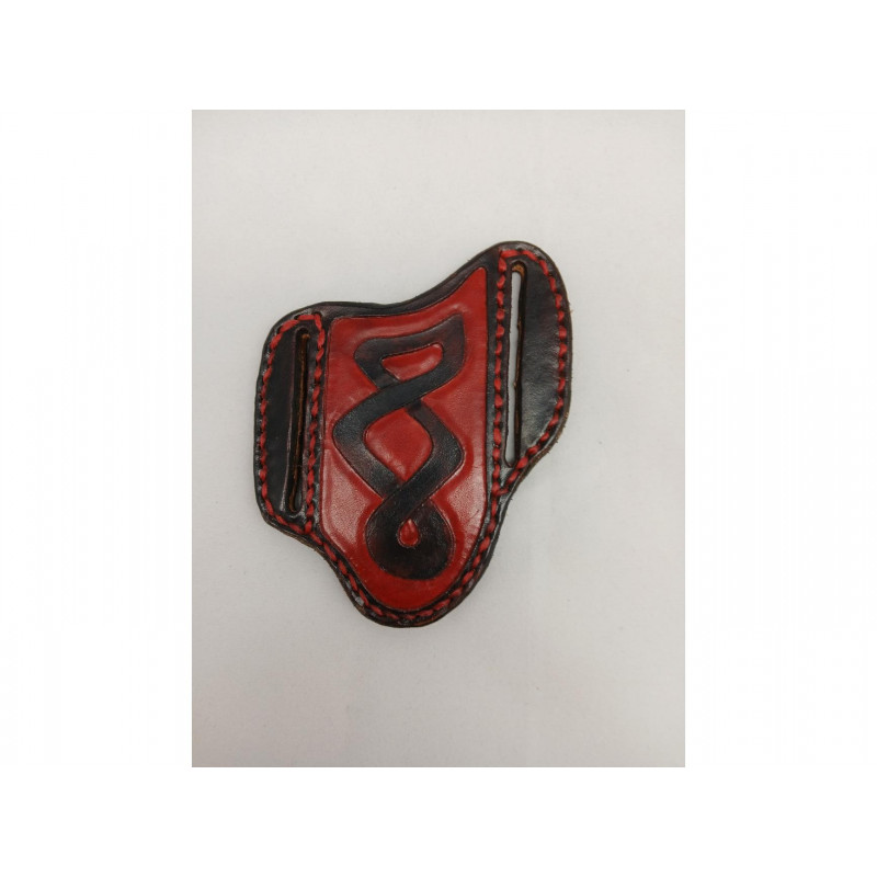 Tooled Pancake Knife Sheath - Celtic Design