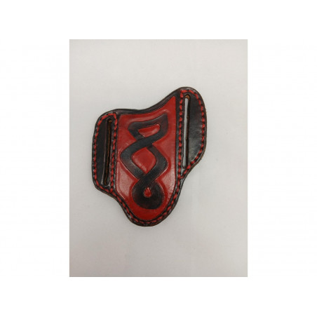 Tooled Pancake Knife Sheath - Celtic Design
