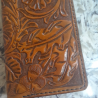 Tooled Leather Long Wallet