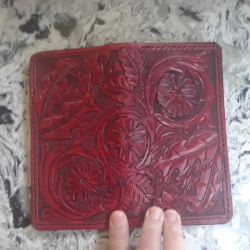 Tooled Leather Long Wallet